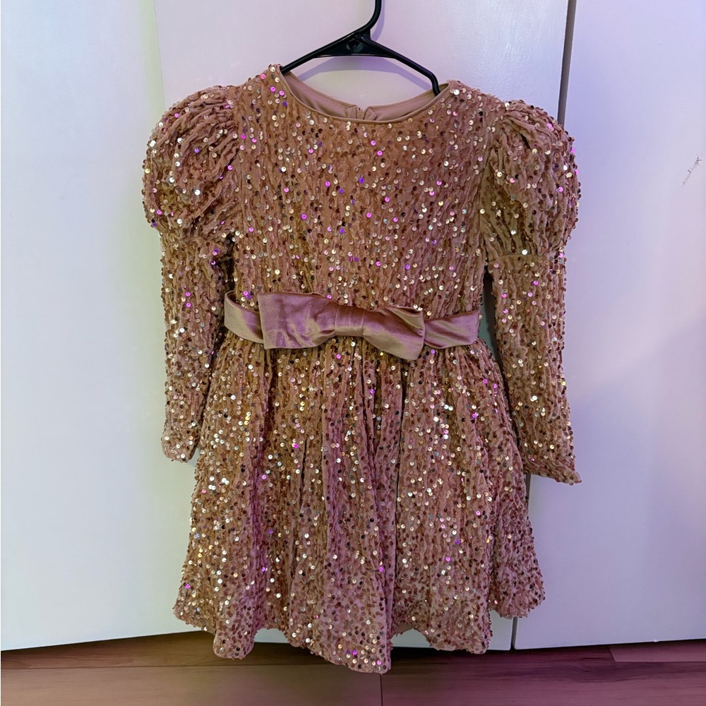 Sparkling Gold Kids Formal Dress